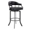 Armen Living Pharaoh Swivel 26" Mineral Finish and Black Faux Leather Bar Stool 721535743339 - alternate 1